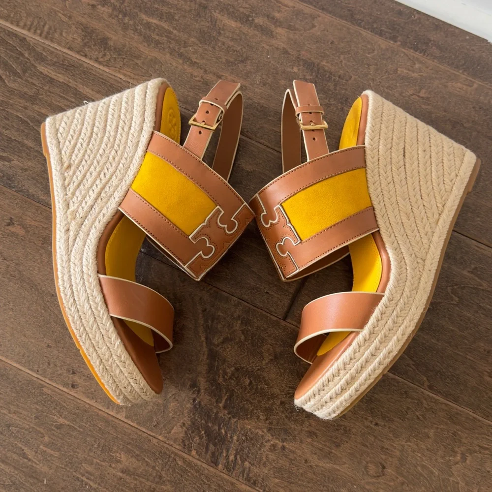 Tory Burch Ines Wedge Espadrille Platform Sandals. 8M. New, no box.